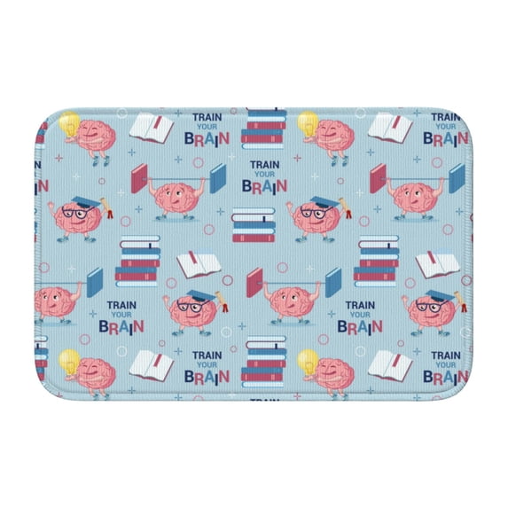 Pofeuu Brain Training Print Hem Mat 40x60 - Multipurpose Doormat for Indoor & Outdoor Use - Welcome Your Guests with our Entrance Mat