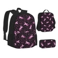 thumbnail image 1 of Pofeuu Breast Cancer Awareness3 Print Backpack Travel Backpacks With Lunch Bag Pencil Bag Set 3 pcs Set Cartoon Backpack, 1 of 7