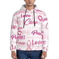 thumbnail image 1 of Pofeuu Breast Cancer Pink Ribbons Awareness (2) Print Mens Casual Hooded Collar Drawstring Hoodies Pullover Sweatshirts Casual Long Sleeve Shirts-3X-Large, 1 of 7