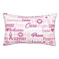 thumbnail image 1 of Pofeuu Breast Cancer Pink Ribbons Awareness (2) Print Polyester Microfiber Plush Pillowcases, Super Soft and Cozy Pillow Case Covers with Envelop Closure（Pillow core not included）-14"x20", 1 of 6