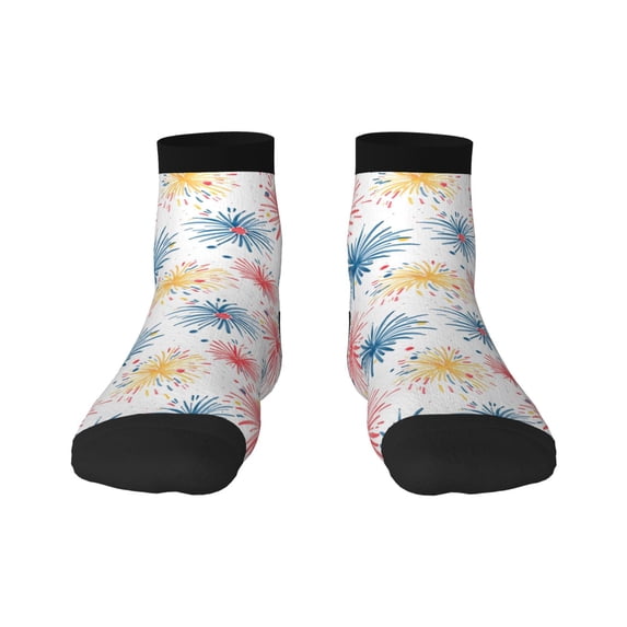 Pofeuu Bright Colorful Fireworks Print 30cm Socks, Adult Running Hiking Socks for Youth and Adult