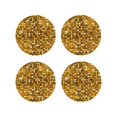 thumbnail image 1 of Pofeuu Bright Shiny Golden Print Coasters for Drinks, 4Pack PU Leather Coasters, Bar Drink Coasters for Tabletop Protection, Furniture from Damage-Round Shape, 1 of 6