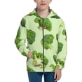 thumbnail image 1 of Pofeuu Broccoli 3 Print Teenage Zipper Hoodie Sweatshirts Hooded Casual Jackets With Pocket For Boys Girls-Small, 1 of 6