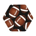 thumbnail image 1 of Pofeuu Brown Football On Black Print Leather Coasters Set of 6, Round Cups Mugs Mat Pad for Home Kitchen Heat Resistant Drink Coasters,Hexagon, 1 of 7