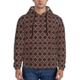 thumbnail image 1 of Pofeuu Brown Gold Grid Print Mens Casual Hooded Collar Drawstring Hoodies Pullover Sweatshirts Casual Long Sleeve Shirts-4X-Large, 1 of 7