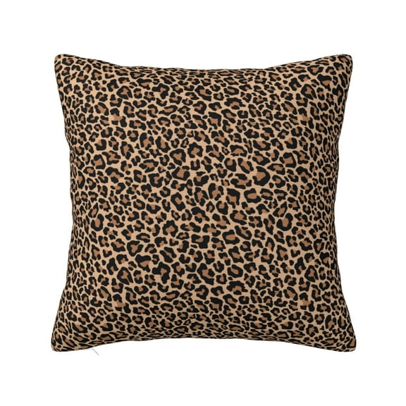 Pofeuu Brown Leopard Print Double-sided plush pillowcase Square Throw Pillow Covers Pillows Cover for Living Room Bedroom Sofa Couch Cushion Cover(No pillow core)-12"x12"