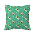 thumbnail image 1 of Pofeuu Bulldog Puppy Flower Print Double-sided plush pillowcase Square Throw Pillow Covers Pillows Cover for Living Room Bedroom Sofa Couch Cushion Cover（No pillow core）-24"x24", 1 of 7