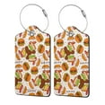 Pofeuu Burger Print Luggage Tags, Privacy Cover ID Label with Stainless
