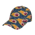 thumbnail image 1 of Pofeuu Burning Rugby Balls Print Adult Adjustable Embroidered Graphic Baseball Hat for Men and Women, 1 of 6