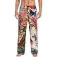 thumbnail image 1 of Pofeuu Butterflies And Flowers Painting Print Men's Pajama Pants, Soft Lounge Pajama Pants with big pockets for Men Plaid Pj Bottoms-Large, 1 of 6