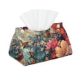 thumbnail image 1 of Pofeuu Butterflies In Blooming Garden Print Tissue Box Cover, Modern Decorative PU Leather Rectangular Tissue Box Case Organizer Holder for Vanity Countertop, Night Stands, Livingroom, 1 of 7