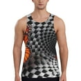 thumbnail image 1 of Pofeuu Butterflies Optical Illusion Print Men's Workout Tank Tops Sleeveless Muscle Gym Shirt Quick Dry-4X-Large, 1 of 7