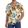 thumbnail image 1 of Pofeuu Butterflies Print Mens Casual Short Sleeve Shirts Beach Summer Spread Collar Pocket Tops Men's Casual Short-sleeved Shirt-XX-Large, 1 of 5