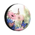thumbnail image 1 of Pofeuu Butterfly And Flowers Print Spare Tire Wheel Cover for Car Truck SUV Camper Universal Fit Spare Tire Cover RV Spare Tire Covers-17 inch, 1 of 6