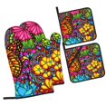thumbnail image 1 of Pofeuu Butterfly Garden Print Oven Mitts and Pot Holders 4 pcs Set,High Heat Resistant 500 Degree Extra Thicken Long Kitchen Cotton Oven Glove for Cooking, 1 of 6