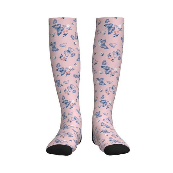 Pofeuu Butterfly Print Compression Socks for Women & Men Circulation - Best Support for Nurses,Running,Athletic,Sports
