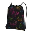 thumbnail image 1 of Pofeuu Butterfly Print Drawstring Backpack Water Resistant String Bag Sports Sackpack Gym Sack with Side Pocket for Men Women, 1 of 6