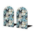 thumbnail image 1 of Pofeuu Butterflys Print Large Bookend Hold Heavy Books- Wood Bookends for Heavy Books Heavy Duty Book Ends Wood Bookends for Office Desk Non-Skid, 1 of 7