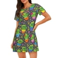 thumbnail image 1 of Pofeuu Cactus In Pots Print Women's Loose Fit Short Sleeve Nightgown, Comfortable Sleep Dress for Women, Casual Lounge Sleepwear, Soft Cotton Sleep Dress, 1 of 6