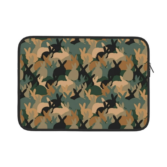 Pofeuu Camouflage Rabbit Print Laptop Carrying Case,13-15-Inch Laptop and Tablet, Sleek Design, Durable and Water-Repellent Fabric, Business Casual or School-15 inch