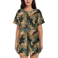 thumbnail image 1 of Pofeuu Camouflage Rabbit Print Women's Pajama Set Short/Shorts Soft Button PJs Elastic Drawstring Waist Sleepwear-3X-Large, 1 of 6