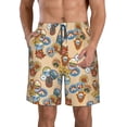 thumbnail image 1 of Pofeuu Camp Badge Prin Men's Swim Trunks Quick Dry Bathing Suit Swimming Board Shorts Mesh Lining Beach Swimwear-Small, 1 of 6