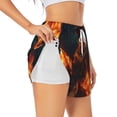 thumbnail image 1 of Pofeuu Candle Shepherd Dog Print Women's Athletic Shorts Running Workout Shorts Tummy Control Quick Dry Gym Shorts with Pockets Double layer sports shorts-Large, 1 of 7