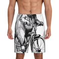 thumbnail image 1 of Pofeuu Capybara Riding Bicycle Print Men's Soft Woven Elastic Waistband Sleep Pajama Short-Small, 1 of 6