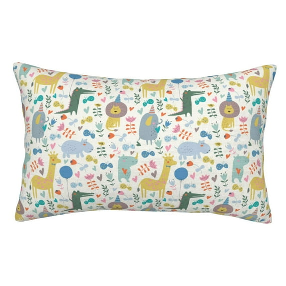 Pofeuu Cartoon Animals Print Polyester Microfiber Plush Pillowcases, Super Soft and Cozy Pillow Case Covers with Envelop Closure(Pillow core not included)-16"x24"