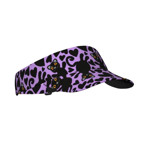 Pofeuu Cartoon Black Cats Print Sunscreen Visor Cap Adjustable Sport Empty Top Baseball Sun Cap for Men Women Sports Outdoor Headwear