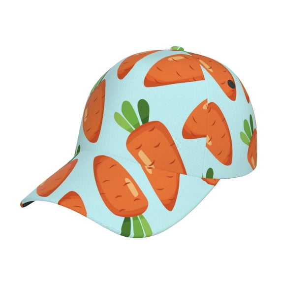 Pofeuu Cartoon Carrot Print Adult Adjustable Embroidered Graphic Baseball Hat for Men and Women