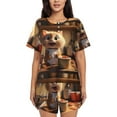 thumbnail image 1 of Pofeuu Cartoon Cooking Cat Print Women's Pajama Set Short/Shorts Soft Button PJs Elastic Drawstring Waist Sleepwear-XX-Large, 1 of 6