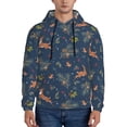 thumbnail image 1 of Pofeuu Cartoon Deers Print Mens Casual Hooded Collar Drawstring Hoodies Pullover Sweatshirts Casual Long Sleeve Shirts-, 1 of 7
