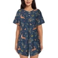 thumbnail image 1 of Pofeuu Cartoon Deers Print Women's Pajama Set Short/Shorts Soft Button PJs Elastic Drawstring Waist Sleepwear-4X-Large, 1 of 6