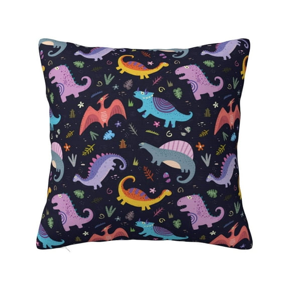 Pofeuu Cartoon Dinosaur Print Double-sided plush pillowcase Square Throw Pillow Covers Pillows Cover for Living Room Bedroom Sofa Couch Cushion Cover(No pillow core)-16"x16"