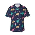 thumbnail image 1 of Pofeuu Cartoon Dinosaur Print Hawaiian Shirt for Men Sleeves Casual Button Down Summer Beach Dress Shirts T-Shirts,X-Large, 1 of 7