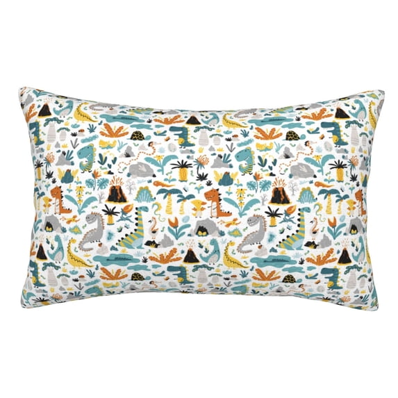 Pofeuu Cartoon Dinosaur Print Polyester Microfiber Plush Pillowcases, Super Soft and Cozy Pillow Case Covers with Envelop Closure(Pillow core not included)-16"x24"