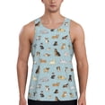thumbnail image 1 of Pofeuu Cartoon Doodle Puppy Print Men's Workout Tank Tops Sleeveless Muscle Gym Shirt Quick Dry-XX-Large, 1 of 7