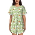 thumbnail image 1 of Pofeuu Cartoon Duck Print Women's Pajama Set Short/Shorts Soft Button PJs Elastic Drawstring Waist Sleepwear-, 1 of 6