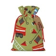 thumbnail image 1 of Pofeuu Cartoon Fire Truck Print Burlap Bags with Drawstrings Drawstring Gift Bags Pouch Bag for Thankgiving Birthday Party Gift Wrapping Treats and Party Favors-Medium, 1 of 9