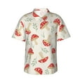 thumbnail image 1 of Pofeuu Cartoon Flat Mushrooms Print Hawaiian Shirt for Men Sleeves Casual Button Down Summer Beach Dress Shirts T-Shirts,Small, 1 of 7