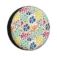 thumbnail image 1 of Pofeuu Cartoon Flowers Print Spare Tire Wheel Cover for Car Truck SUV Camper Universal Fit Spare Tire Cover RV Spare Tire Covers-15 inch, 1 of 6