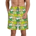 thumbnail image 1 of Pofeuu Cartoon Frog Prin Men's Swim Trunks Quick Dry Bathing Suit Swimming Board Shorts Mesh Lining Beach Swimwear-Small, 1 of 6