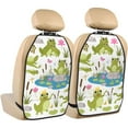 thumbnail image 1 of Pofeuu Cartoon Frogs Print 2 Pack PU Leather Kick Mat Back Seat Protector, Universal Car Seat Back Organizer, Waterproof Backseat Protector For Most Car, 1 of 8