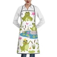 thumbnail image 1 of Pofeuu Cartoon Frogs Print Aprons with Pockets, Cute Aprons for Kitchen, Cooking, Server, Barber, Chef Apron, 1 of 7