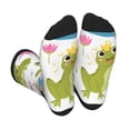 thumbnail image 1 of Pofeuu Cartoon Frogs Print Crew Socks, Adult Running Hiking Socks for Youth and Adult, 1 of 7