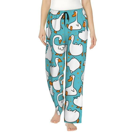 Pofeuu Cartoon Funny Goose Print Women's Fashion Pajama Pants with Pockets Comfy Drawstring Sleep Lounge Bottoms-XX-Large
