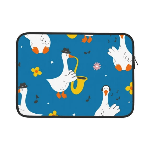 Pofeuu Cartoon Goose Print Laptop Carrying Case,13-15-Inch Laptop and Tablet, Sleek Design, Durable and Water-Repellent Fabric, Business Casual or School-15 inch