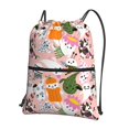 thumbnail image 1 of Pofeuu Cartoon Halloween Print Drawstring Backpack Water Resistant String Bag Sports Sackpack Gym Sack with Side Pocket for Men Women, 1 of 6