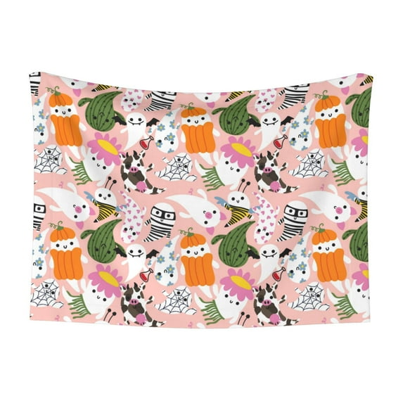 Pofeuu Cartoon Halloween Print Puppy Blanket,Dog Blankets,Pet Blanket Cozy Cat Blankets for Indoor Cats, Fuzzy Pet Blanket for Kitten Doggy Dog Blankets-Large